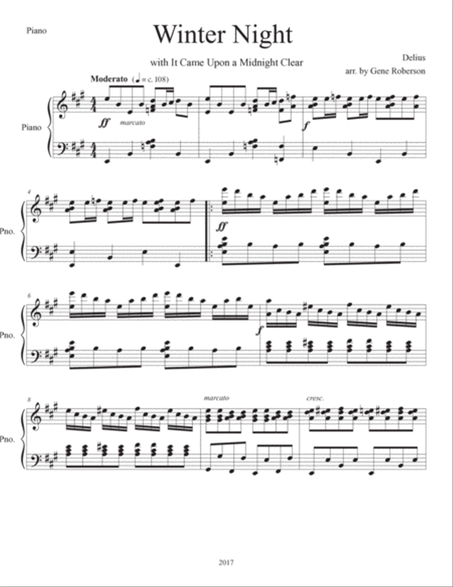Winter Night with It Came Upon a Midnight Clear Piano solo Piano Solo scores gallery preview page 2
