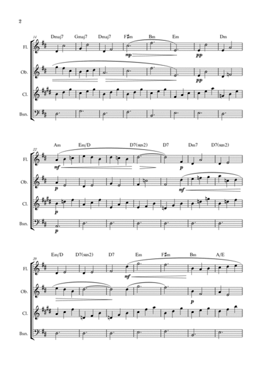 Gymnopédie no 1 | Woodwind Quartet | Original Key | Chords | Easy intermediate image number null