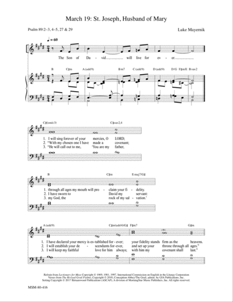 March 19: St. Joseph, Husband of Mary 4-Part scores gallery preview page 1