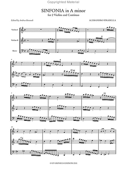 Sinfonia in A Minor - Sinfonia in G Major for 2 Violins and Continuo