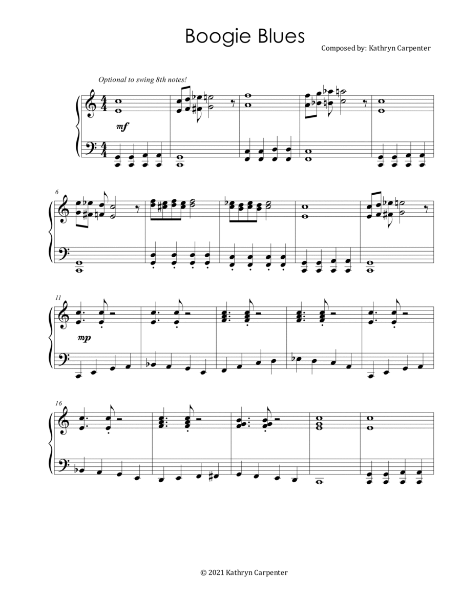 Boogie Blues Boogie Blues Piano Solo scores gallery preview page 1