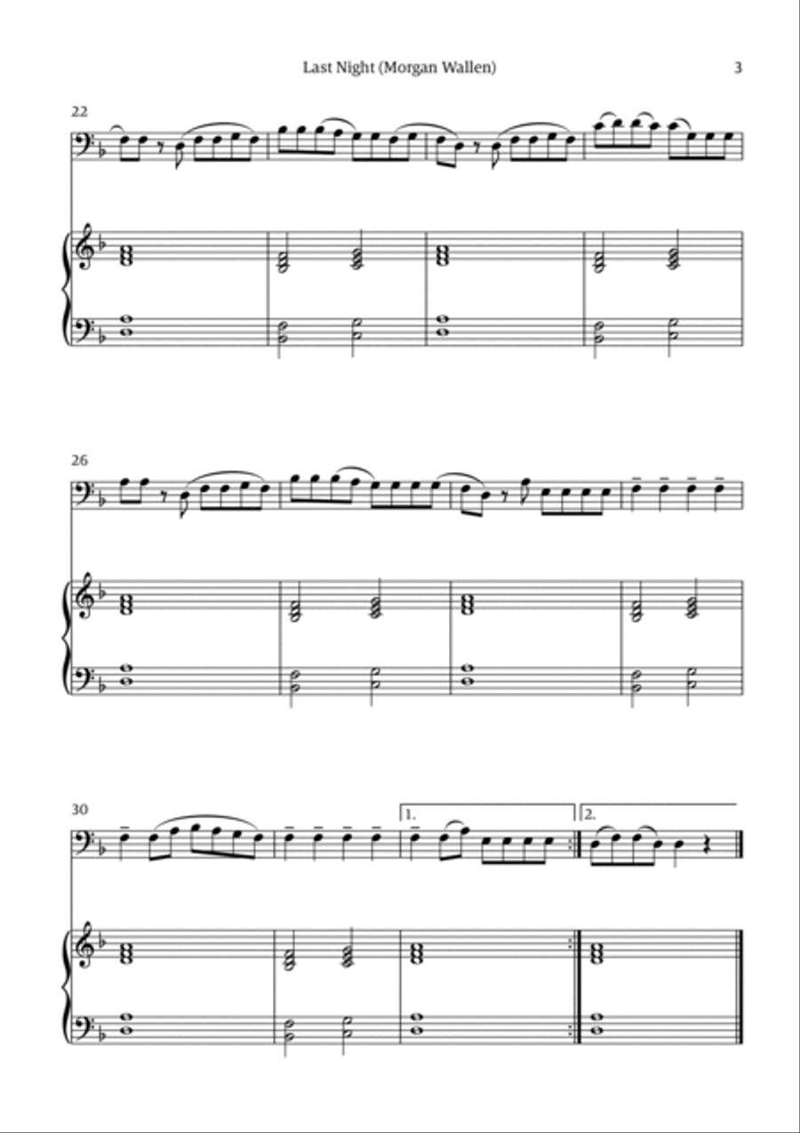 Last Night Piano scores gallery preview page 3