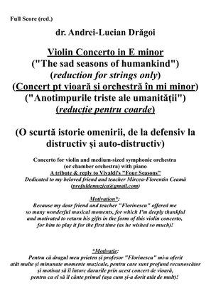 Violin Concerto in E minor ("Concert pt vioara orchestra in mi minor") - strings-only reduction