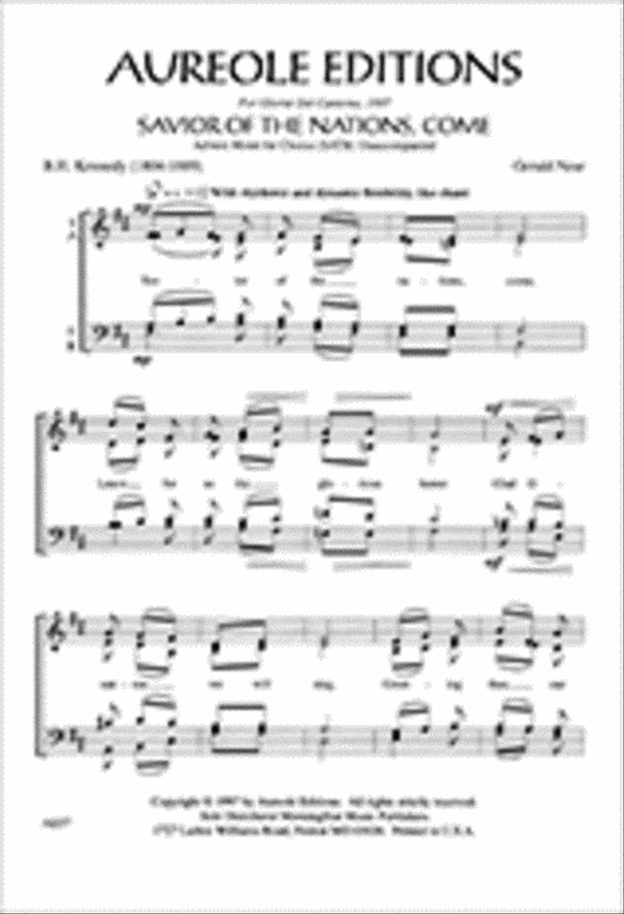 Savior of the Nations, Come 4-Part scores gallery preview page 1