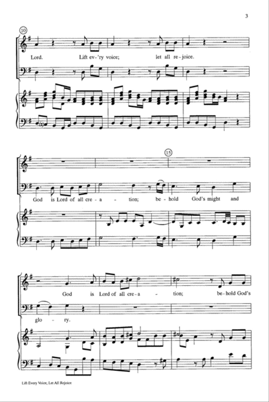 Lift Every Voice; Let All Rejoice 2-Part scores gallery preview page 3