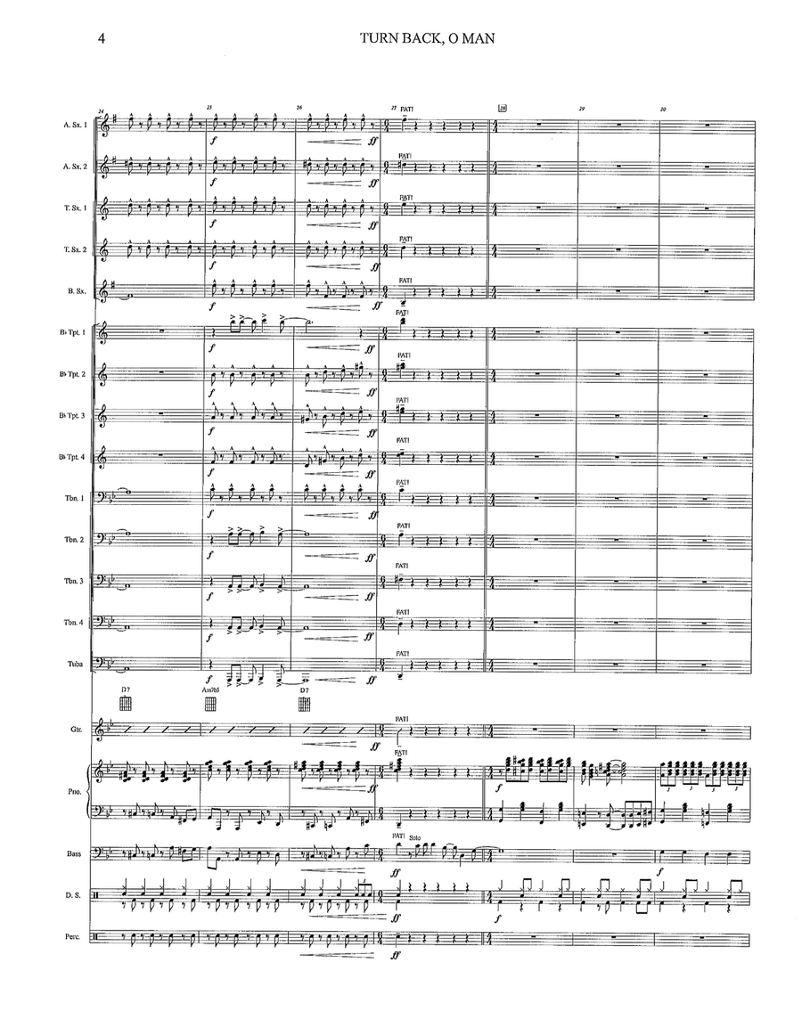 Turn Back, O Man Jazz Ensemble scores gallery preview page 4
