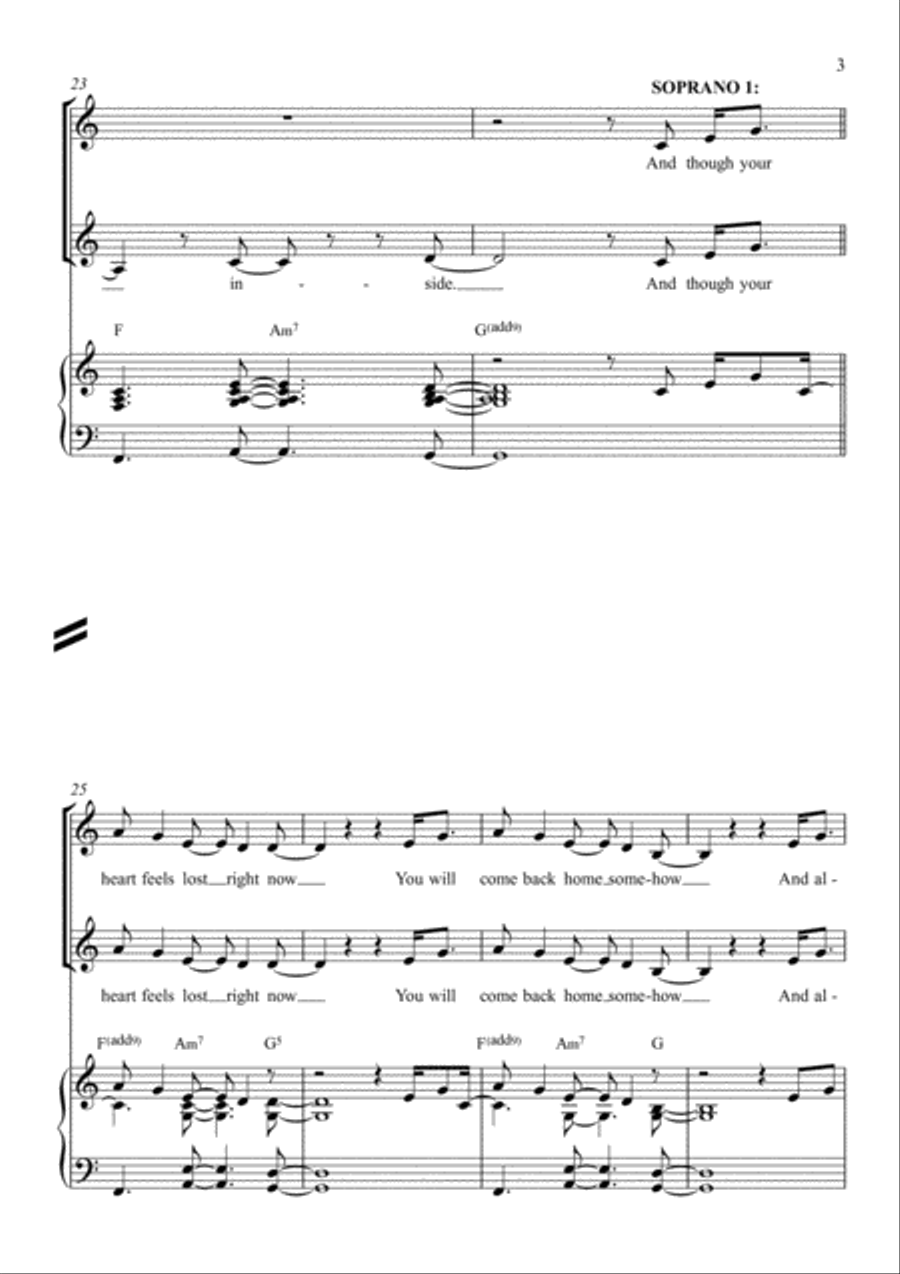 The Voice Inside - SSAAT Choir with Piano 4-Part scores gallery preview page 3