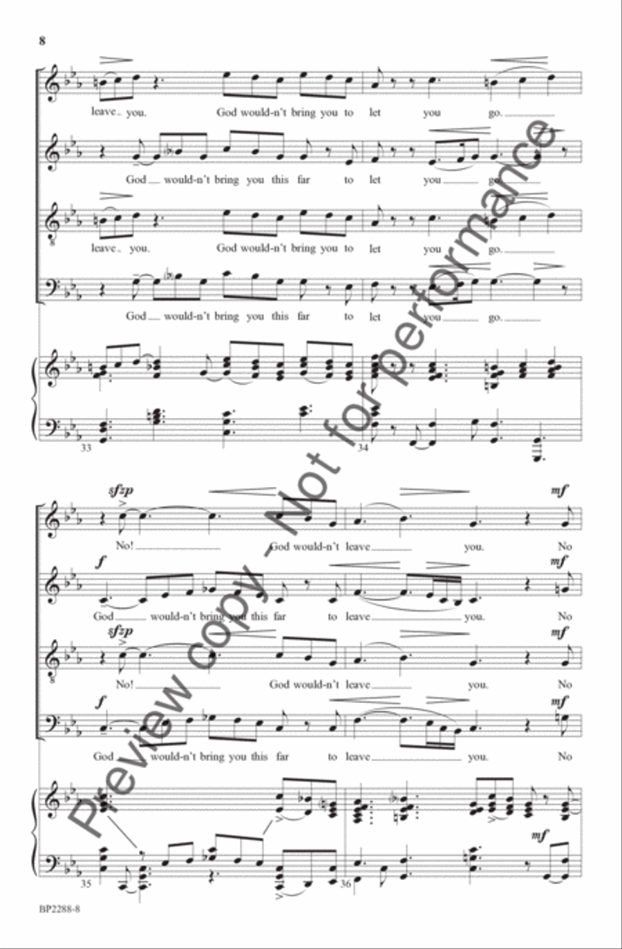God Wouldn't Bring You This Far to Leave You 4-Part scores gallery preview page 9