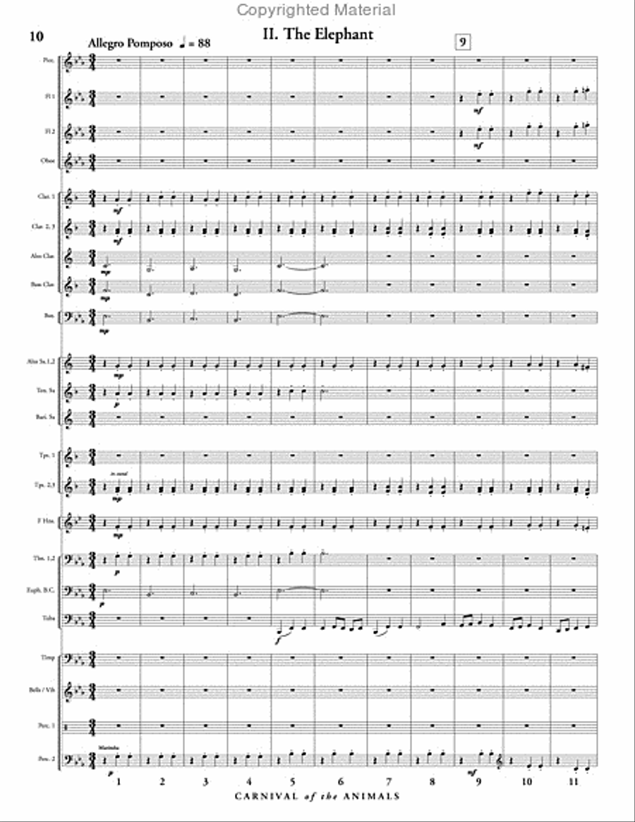 Carnival of the Animals Carnival of the Animals Concert Band scores gallery preview page 11