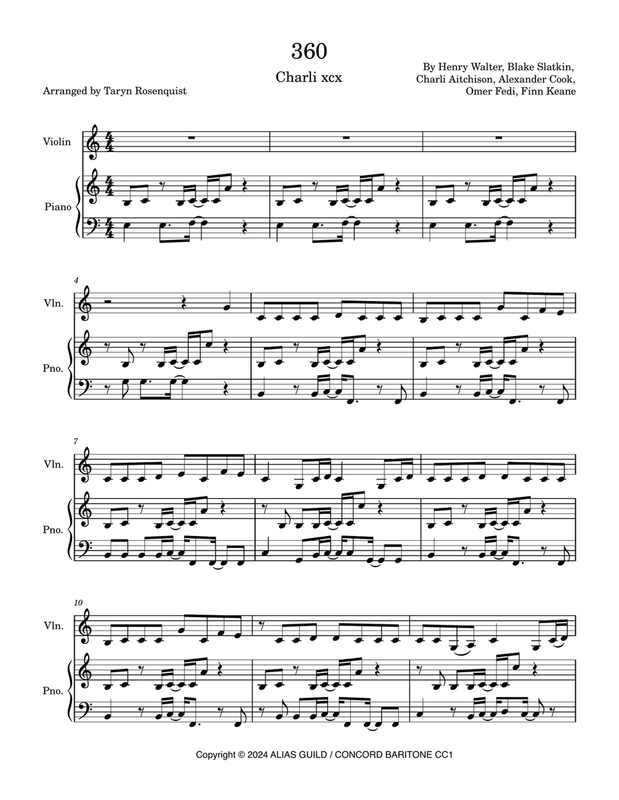 360 360 Violin Solo scores gallery preview page 1