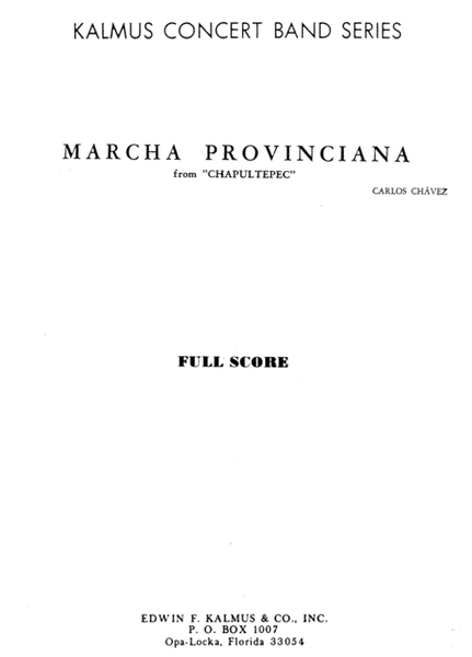 Chapultepec: Marcha Provinciana [composer's transcription]