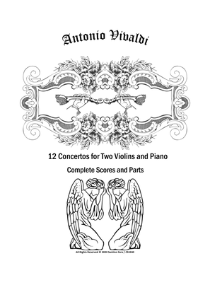 Book cover for Vivaldi - 12 Double Concertos for Two Violins and Cembalo (or Piano) - Scores and Parts