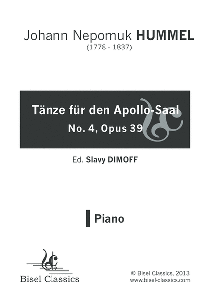Tanze fur den Apollo-Saal No. 4, Opus 39