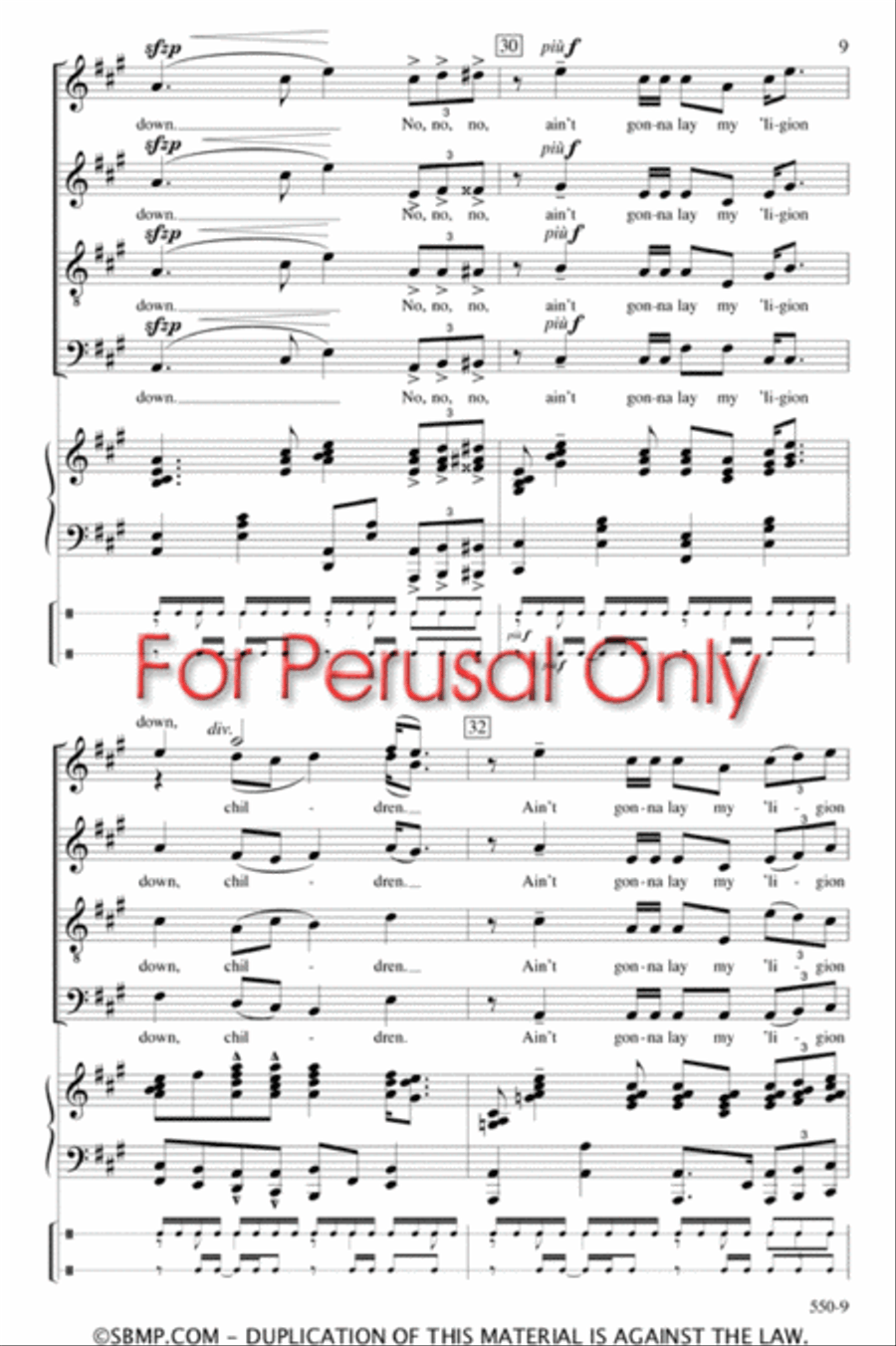 I've Been 'Buked, Children! - SATB Octavo 4-Part scores gallery preview page 8