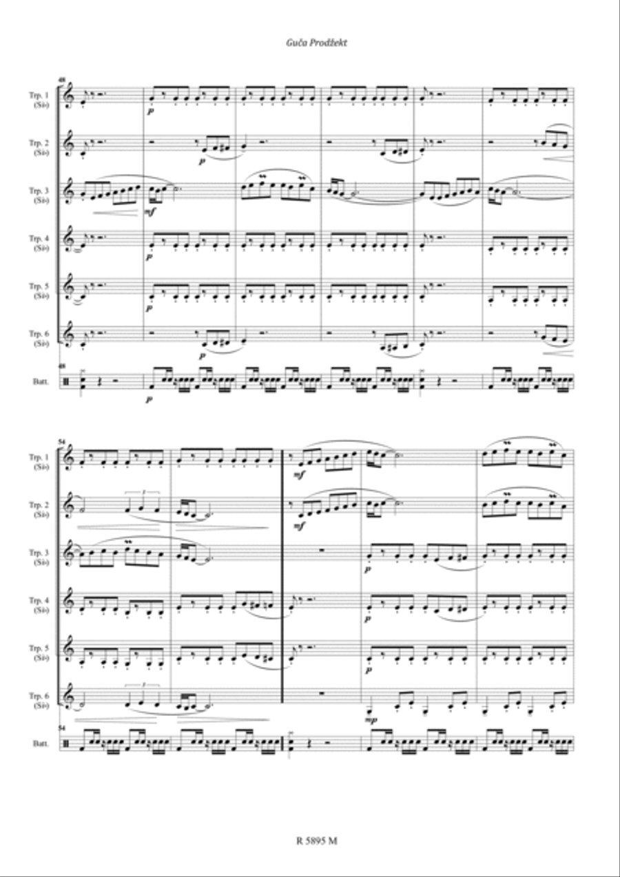 Guca prodzekt serbian gypsy music Trumpet scores gallery preview page 6