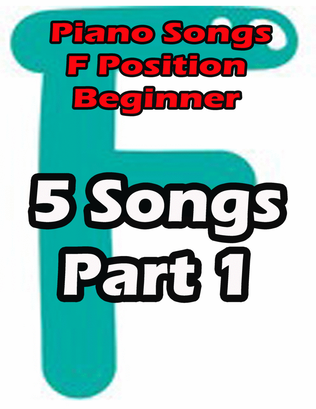 Book cover for Piano songs in F position part 1