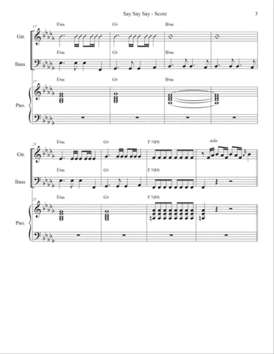 Say Say Say Jazz Ensemble scores gallery preview page 3