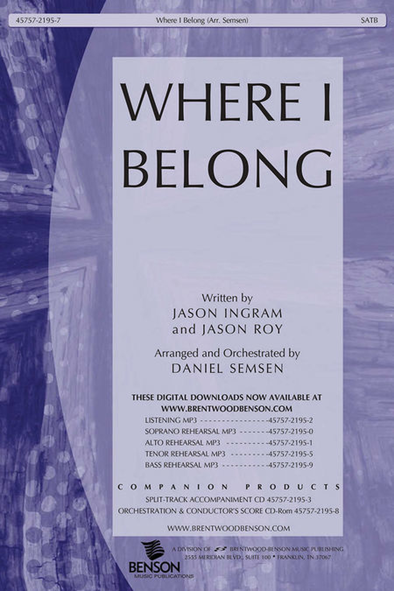 Where I Belong (Orchestra Parts and Conductor's Score, CD-ROM)