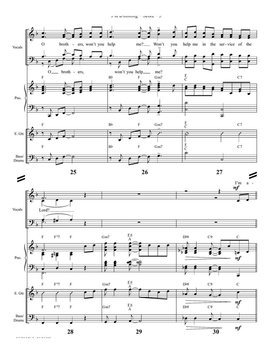 I'm a-Rolling - Downloadable Rhythm Score and Parts Rhythm Section scores gallery preview page 6