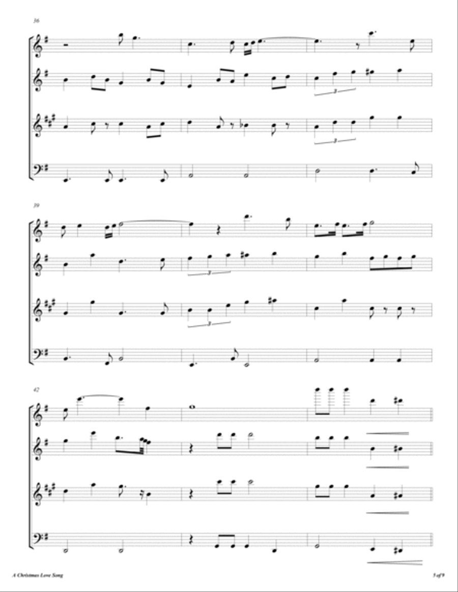 A Christmas Love Song Woodwind Quartet scores gallery preview page 6