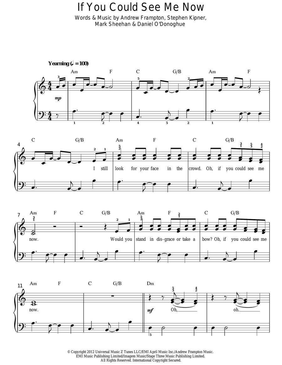 If You Could See Me Now If You Could See Me Now Easy Piano scores gallery preview page 1