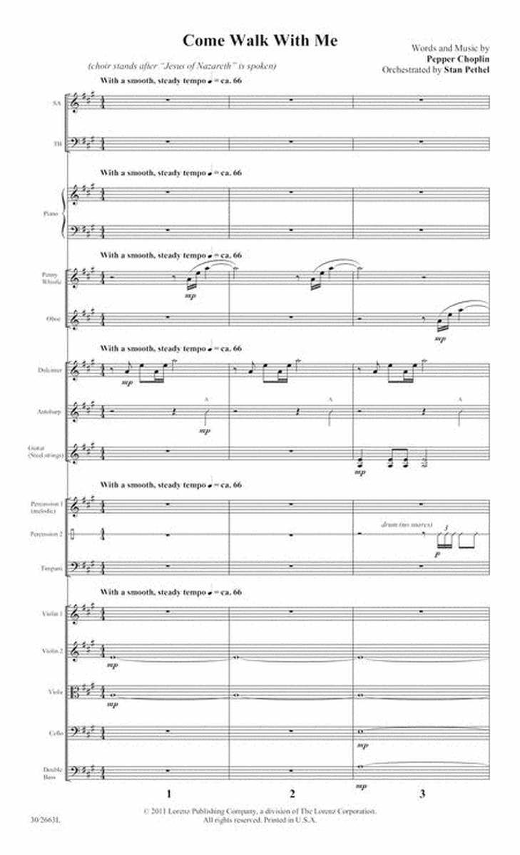Come Walk With Me - Orchestral Score and Parts
