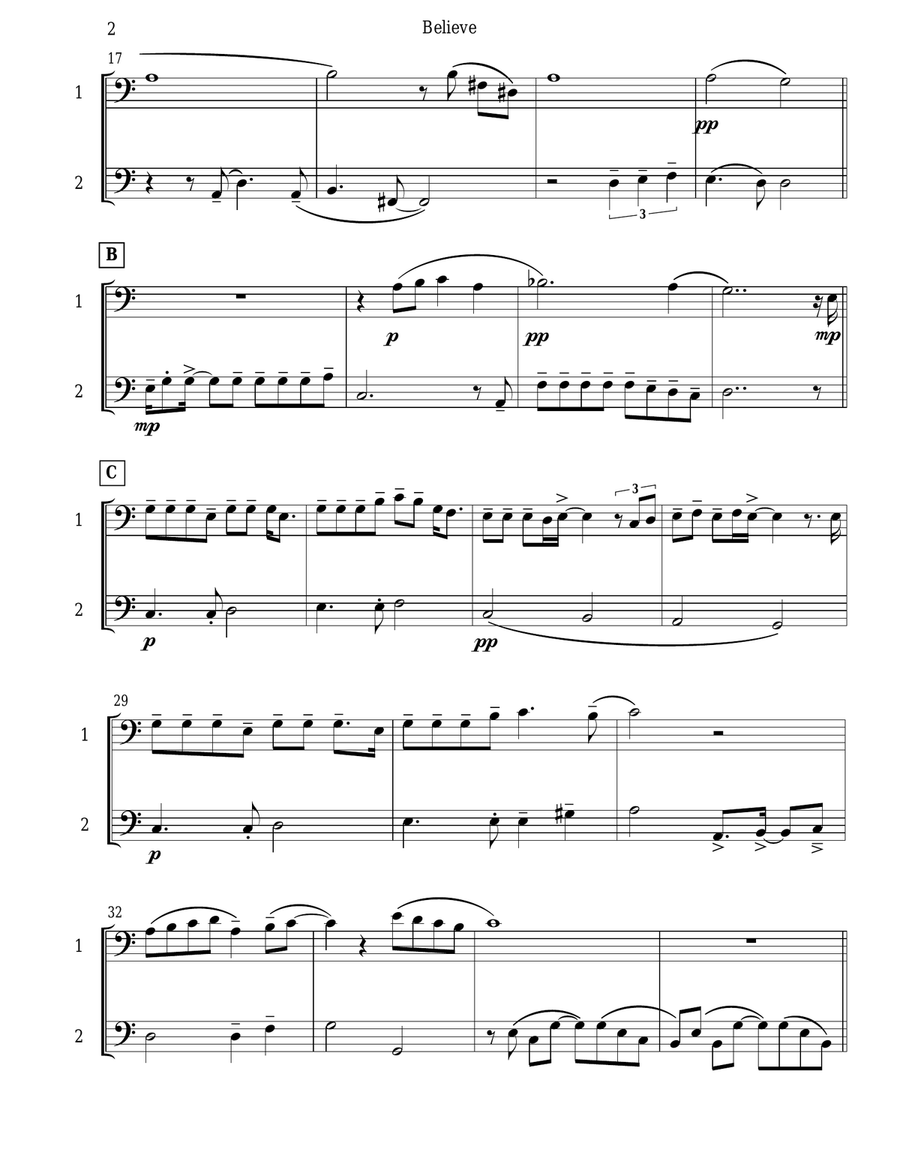 Believe Brass Duet scores gallery preview page 3