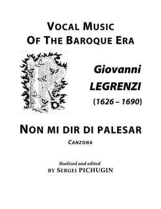 LEGRENZI Giovanni: Non mi dir di palesar, canzona, arranged for Voice and Piano (D minor)