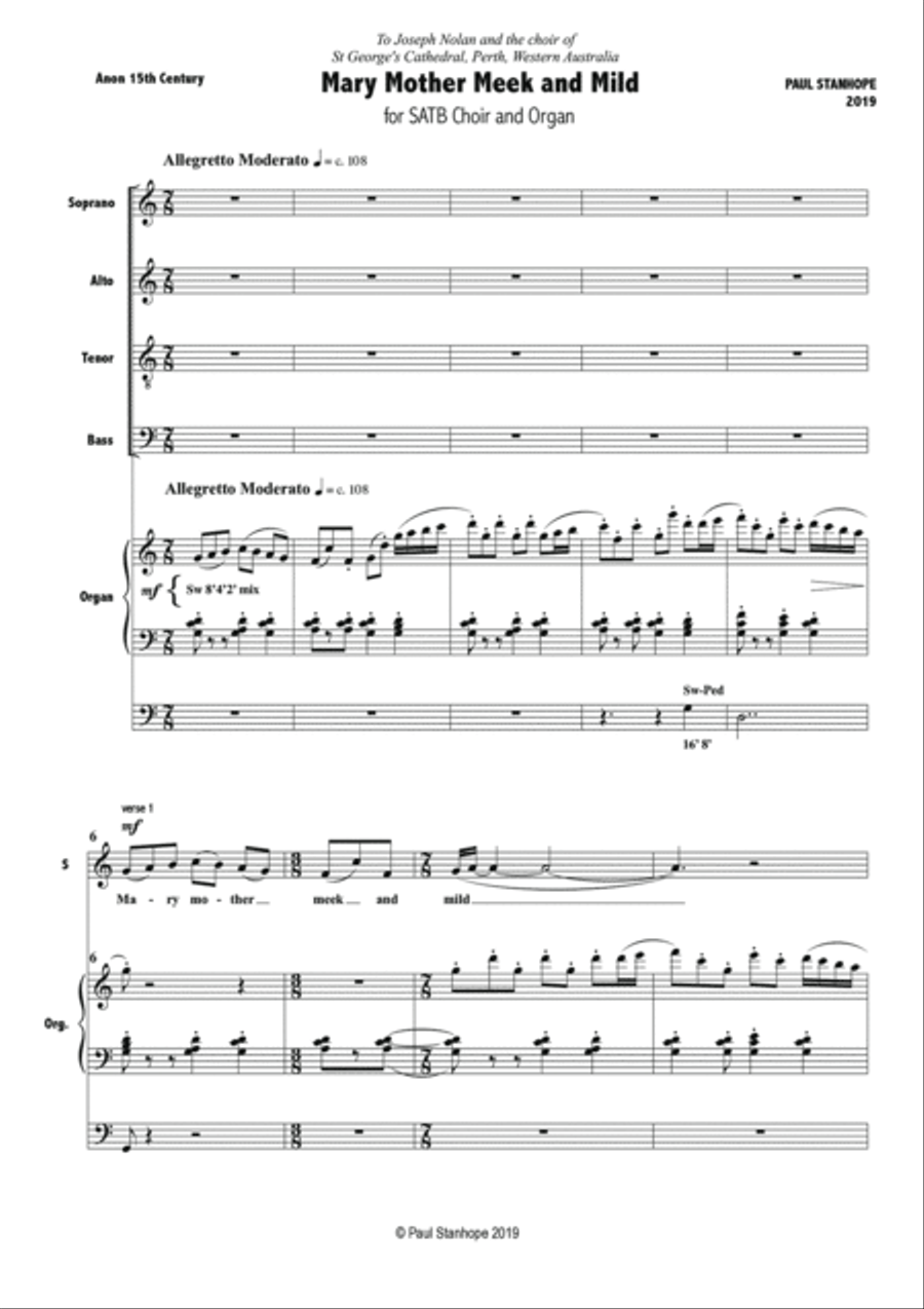 Mary Mother Meek and Mild 4-Part scores gallery preview page 3