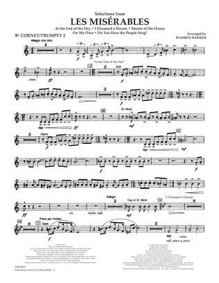 Selections from Les Misérables (arr. Warren Barker) - Bb Cornet/Trumpet 2
