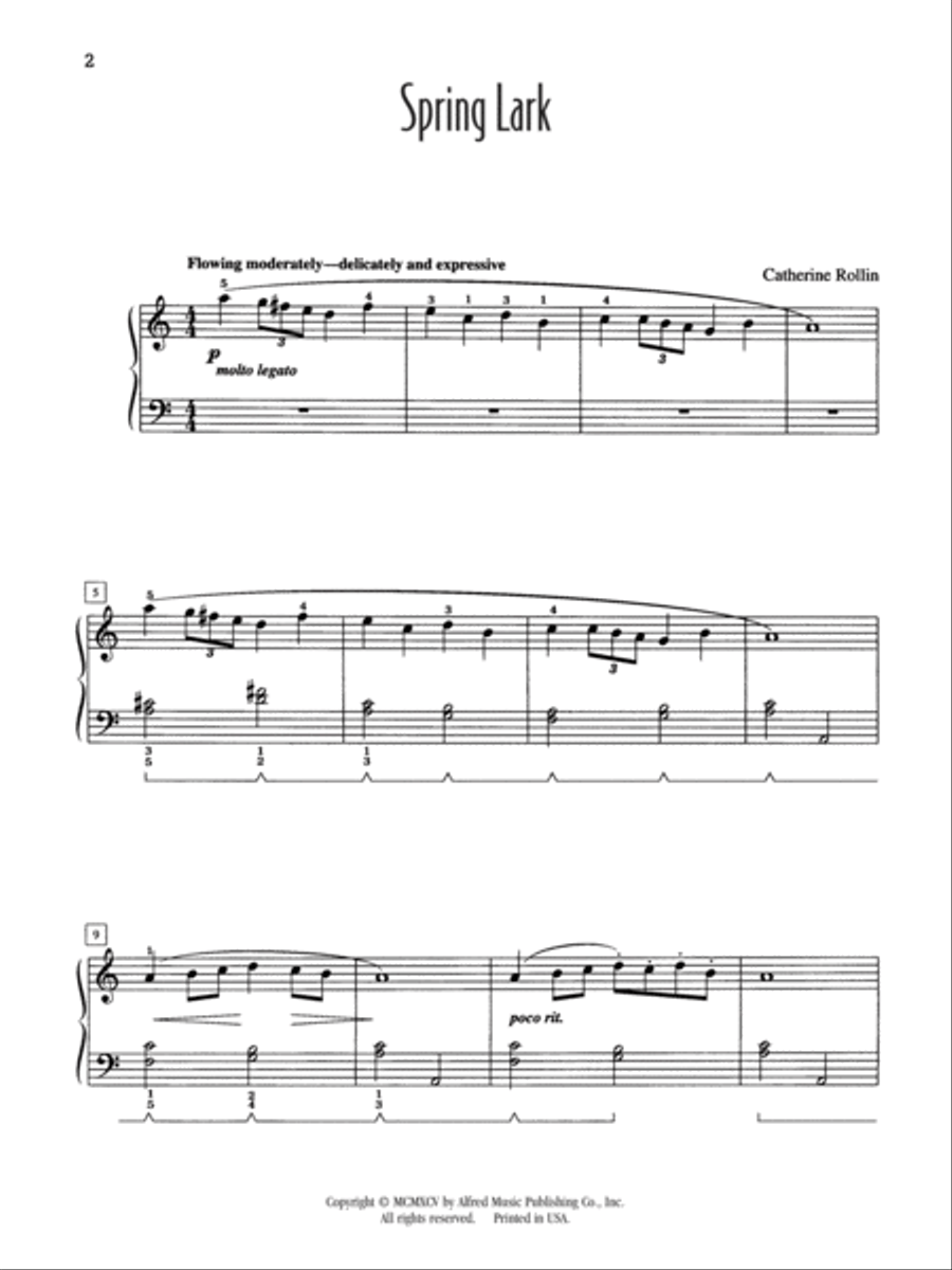 Spring Lark Piano Solo scores gallery preview page 2