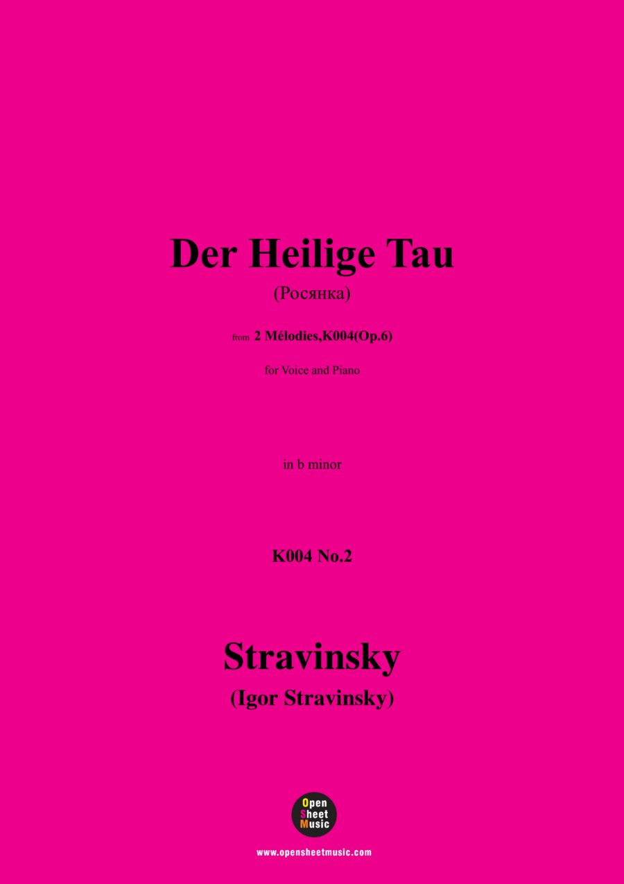 Stravinsky-Der Heilige Tau(Росянка)(1909),K004 No.2,in b minor Voice scores gallery preview page 1