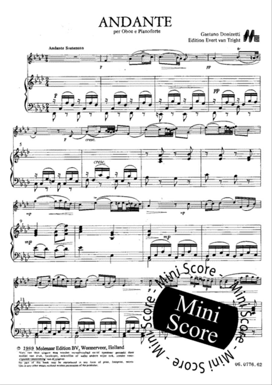 Andante Per Oboe et Pianoforte Piano Accompaniment scores gallery preview page 6