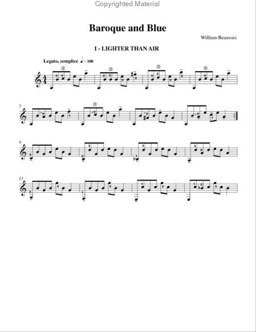 Baroque and Blue Classical Guitar scores gallery preview page 2