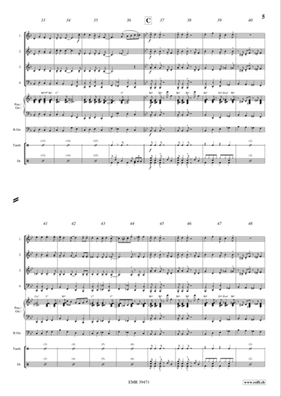 Swinging Santa Claus Woodwind Quartet scores gallery preview page 4