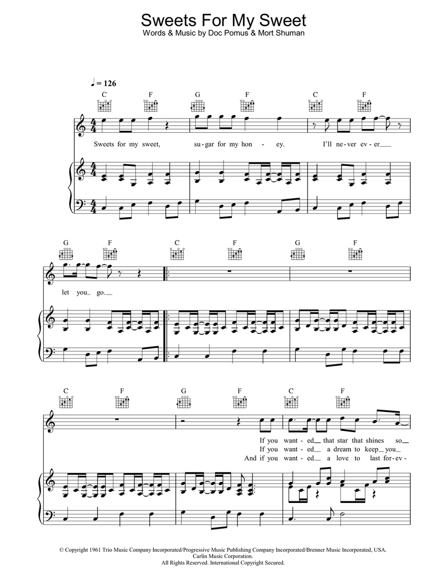 Sweets For My Sweet Acoustic Guitar scores gallery preview page 1