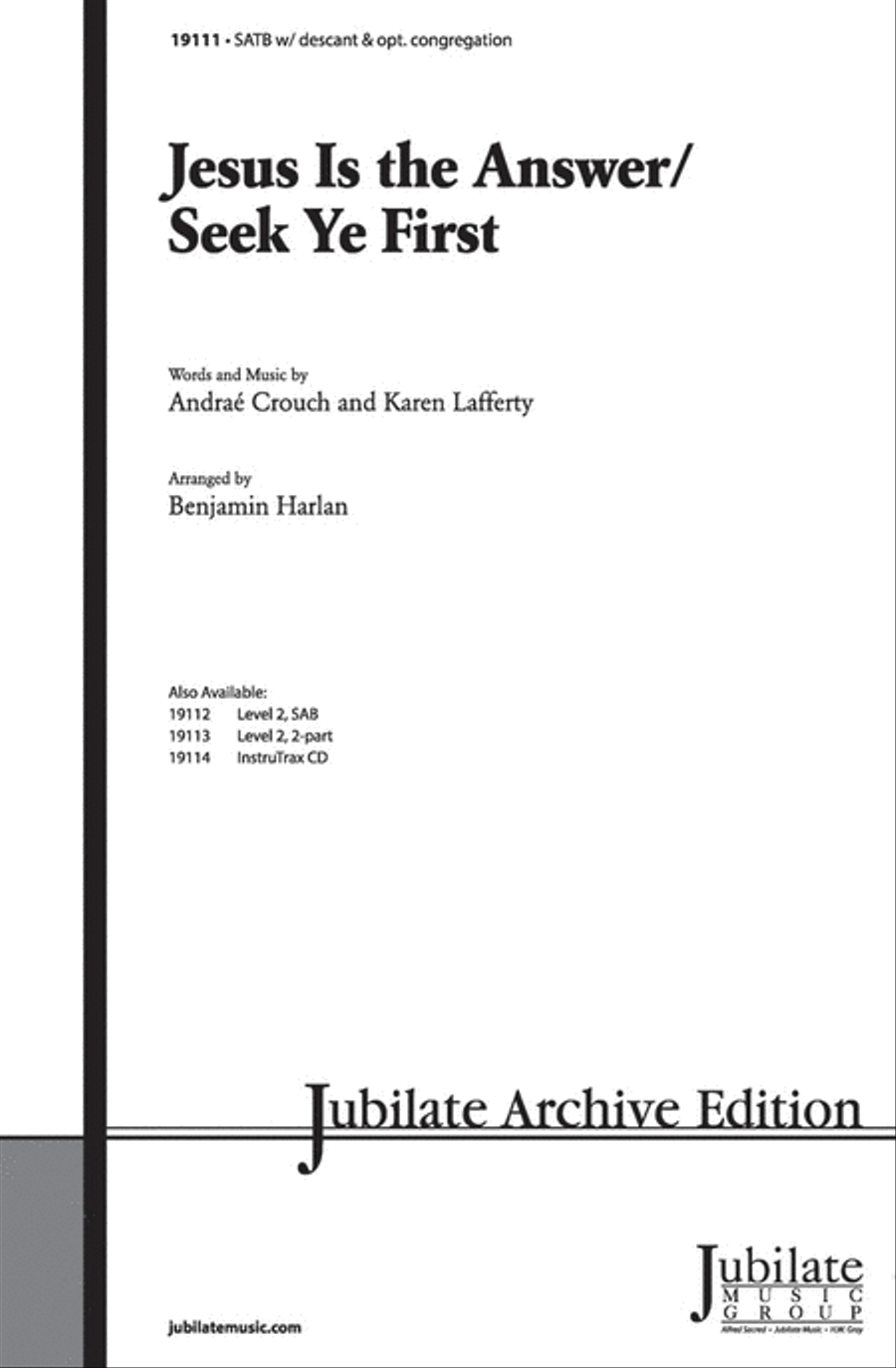 Jesus Is the Answer / Seek Ye First 4-Part scores gallery preview page 1