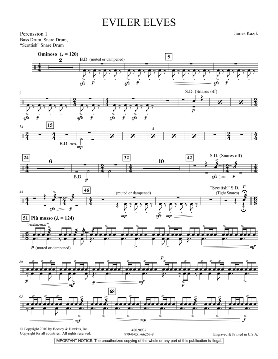 Eviler Elves - Percussion 1 Percussion scores gallery preview page 1