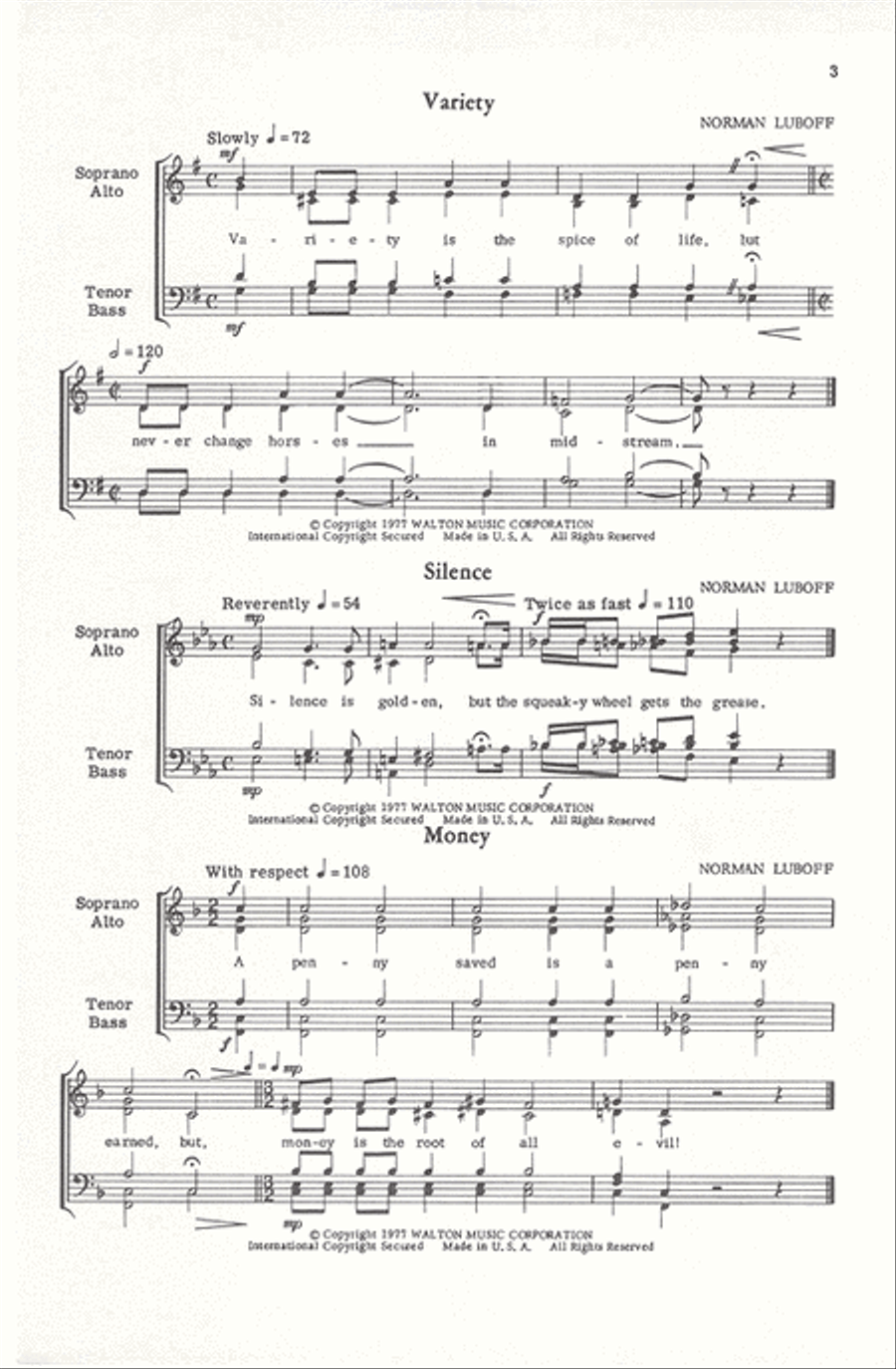 The Proverbial Contradictions of Life Divisi scores gallery preview page 3