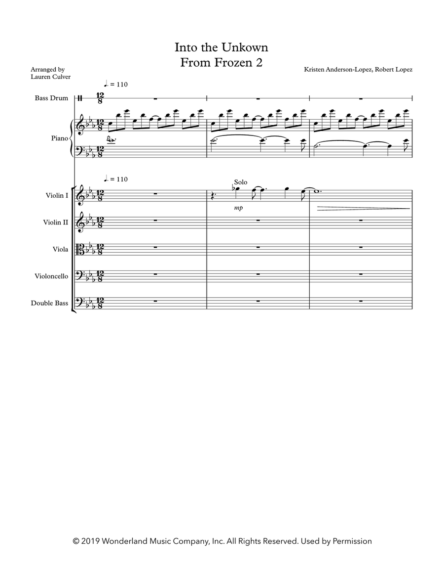 Into The Unknown Into The Unknown String Orchestra scores gallery preview page 1