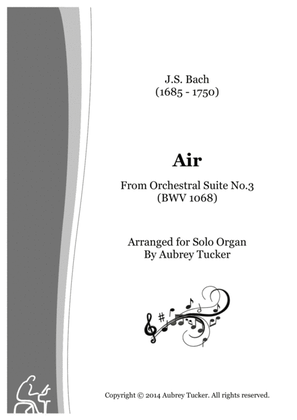 Book cover for Organ: Air on a G String from Orchestral Suite No.3 In D (BWV 1068) - J.S. Bach