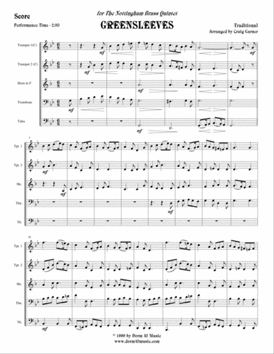 Greensleeves Brass Ensemble scores gallery preview page 2