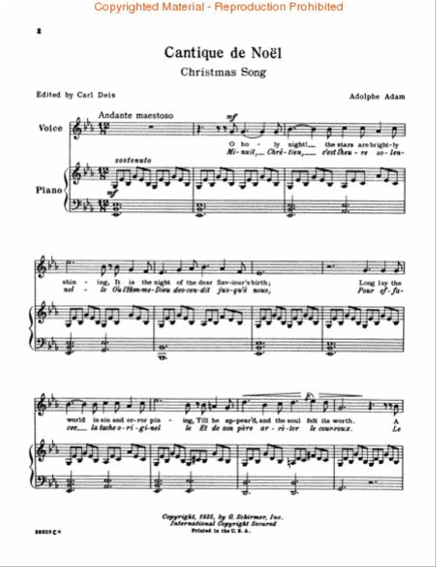 Cantique de Noël (O Holy Night) Voice scores gallery preview page 2