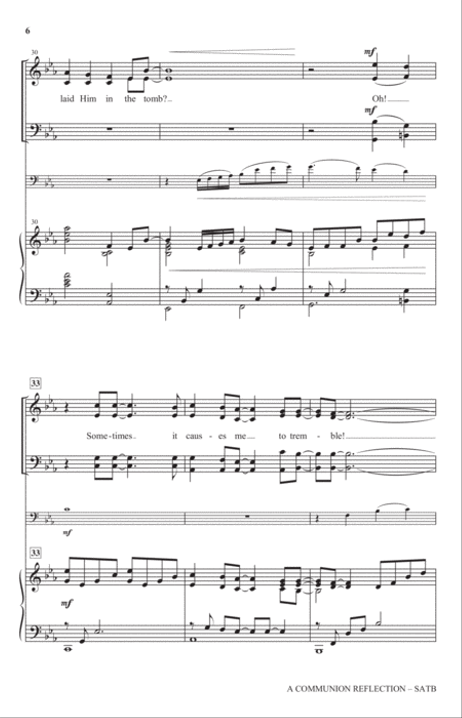 A Communion Reflection (Were You There?) 4-Part scores gallery preview page 5