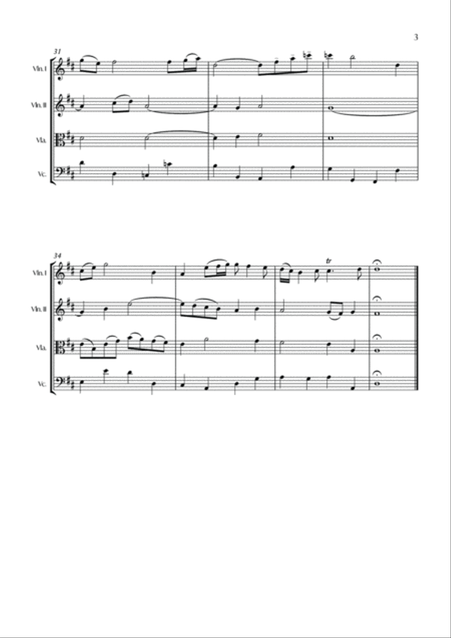 Air On The G String - BWV 1068 String Quartet scores gallery preview page 4