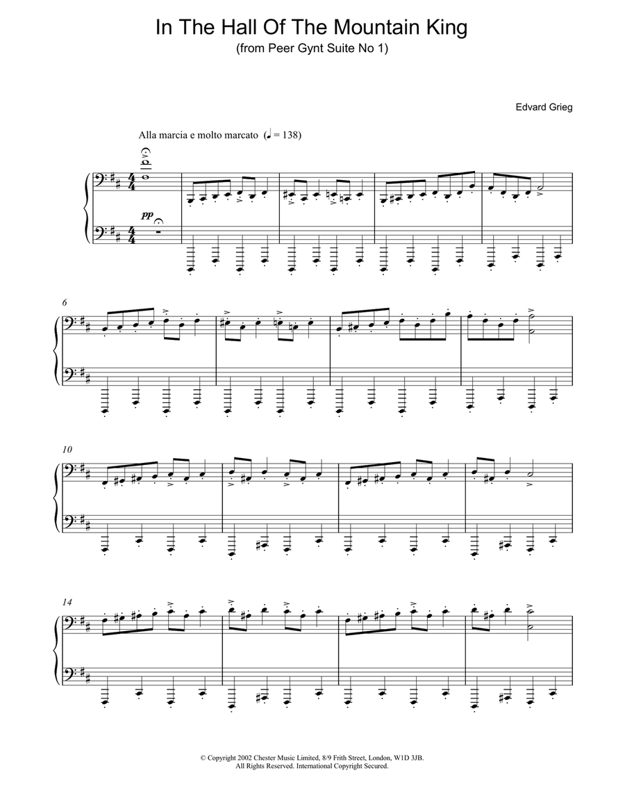 In The Hall Of The Mountain King Piano Solo scores gallery preview page 1