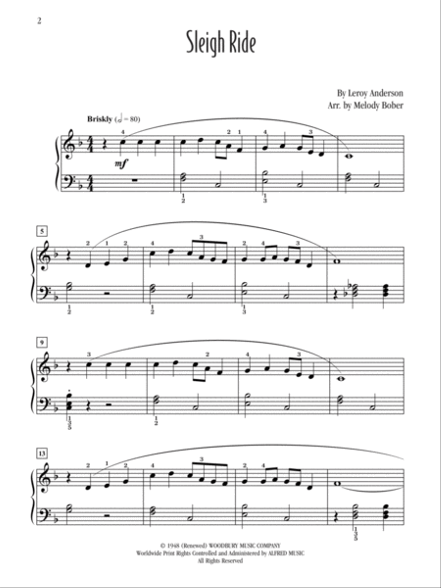 Sleigh Ride Piano Solo scores gallery preview page 2
