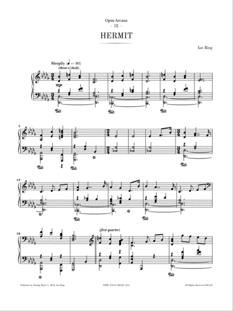 Ian Ring - Opus Arcana - 9 - Hermit Piano Solo scores gallery preview page 3