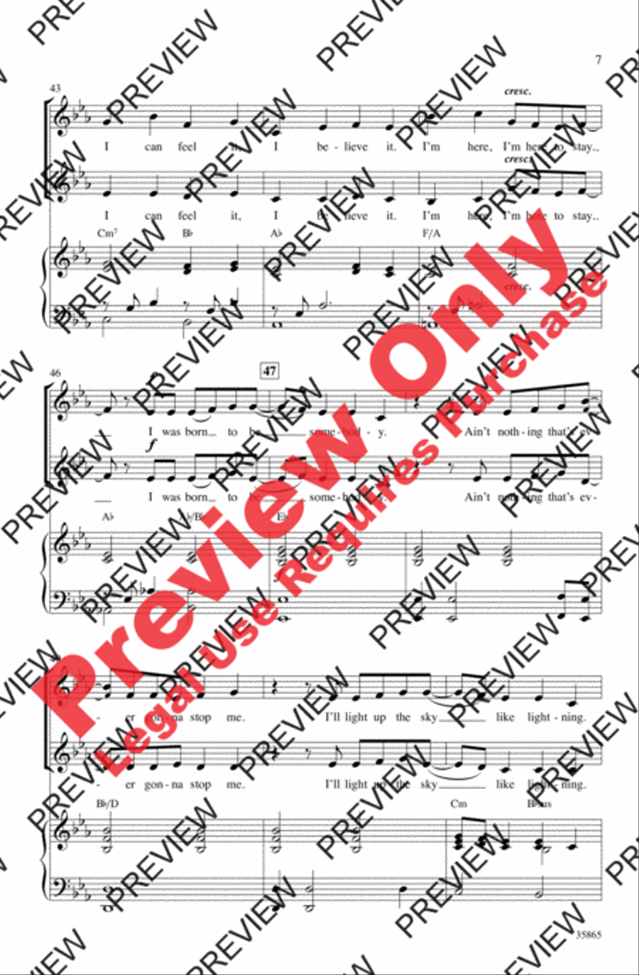 Born to Be Somebody (from Never Say Never) 2-Part scores gallery preview page 7