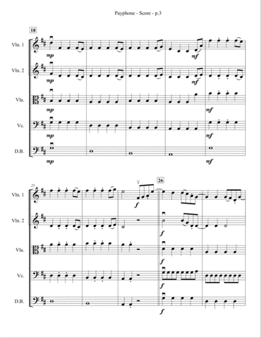 Payphone String Quartet scores gallery preview page 4